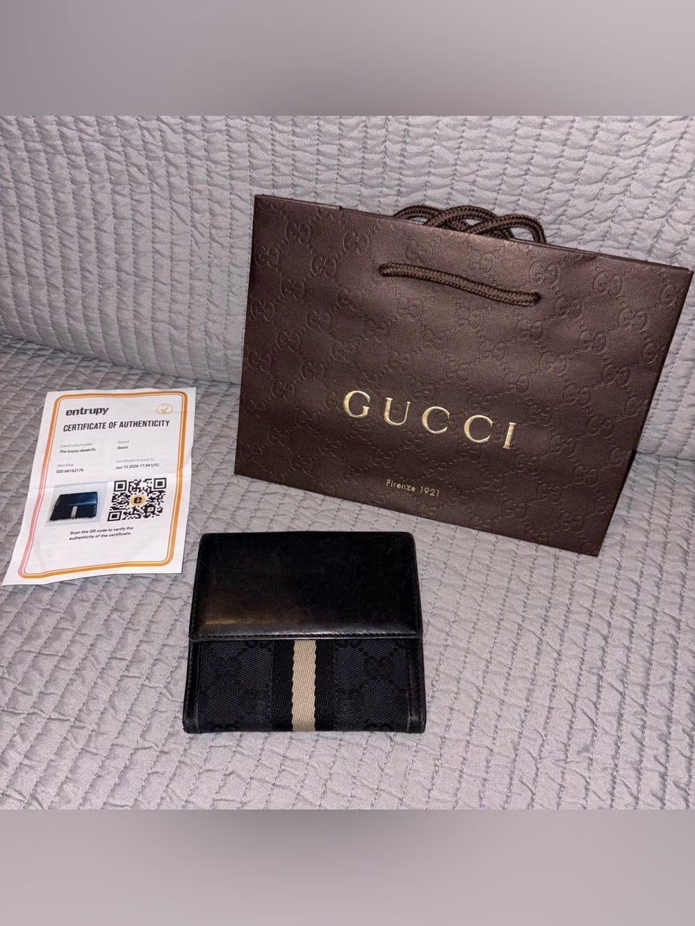 COA GUCCI GG MONOGRAM DOUBLE SIDED UNISEX WALLET GORGEOUS! VERY NICE CONDITION